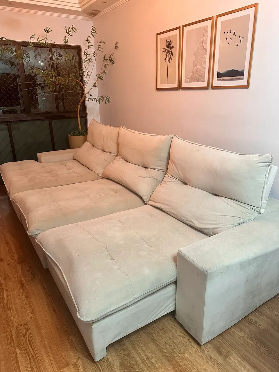 SOFÁ RETRÁTIL E RECLINÁVEL COM CHEISE 3,5x1,8m  - Foto 2