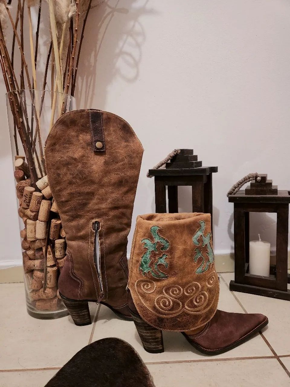 Bota texana marrom