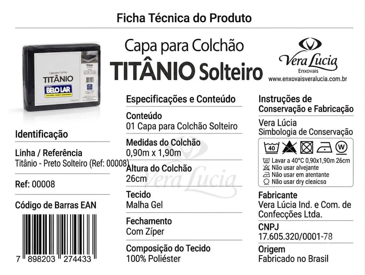 Capa para colchão em malha solteiro cor preta - Foto 2