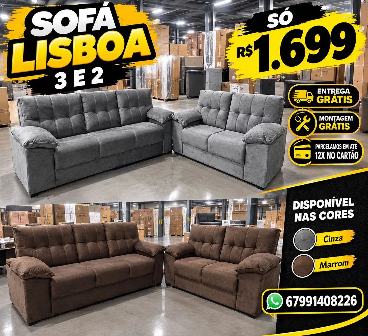 Jogo de sofá 3e2 lugar 