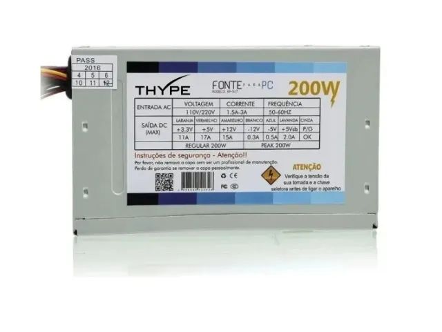Fonte de Alimentação ATX THYPE 200W Bivolt com Cabo para PC - Foto 4