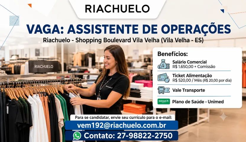Oportunidade - Lojas Riachuelo 