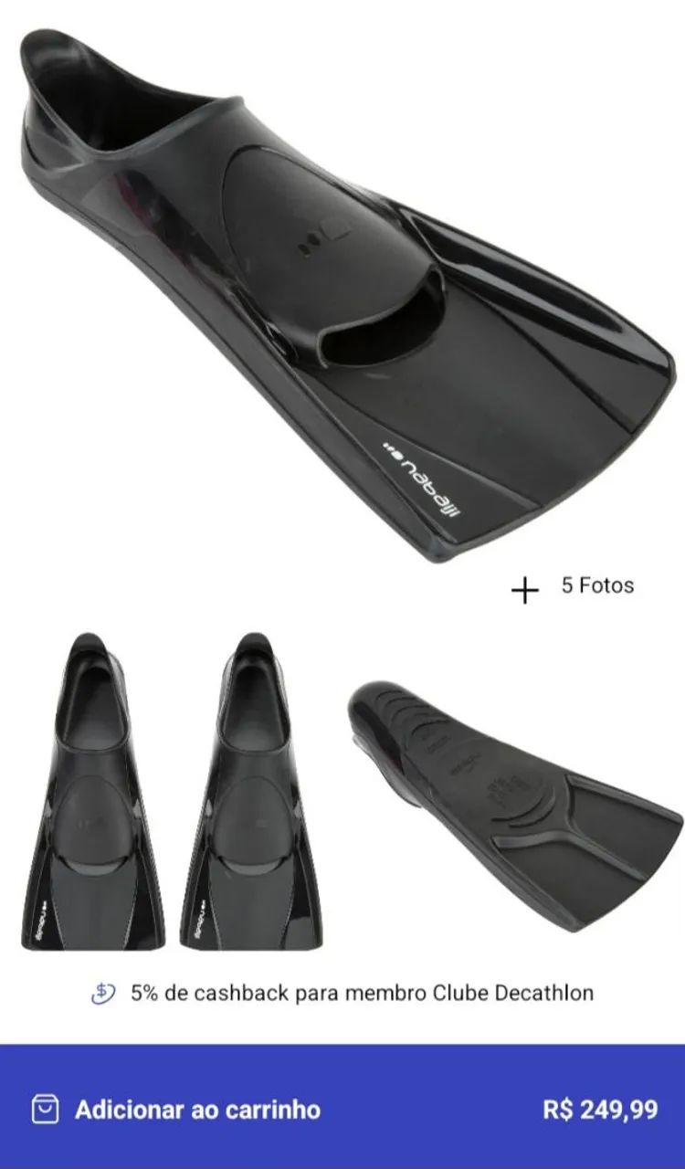 Pé de Pato para natação e mergulho  - Foto 2