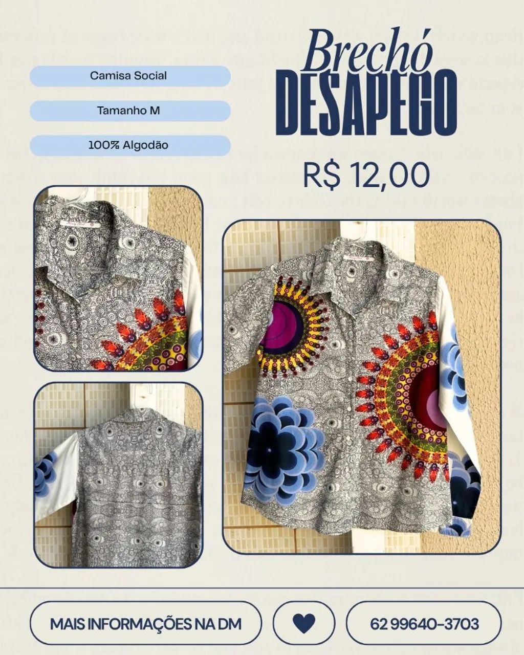 Desapego de Camisa Social Masculina - Foto 5