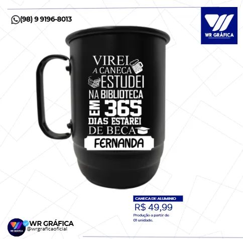 CANECA DE ALUMINIO PERSONALIZADA