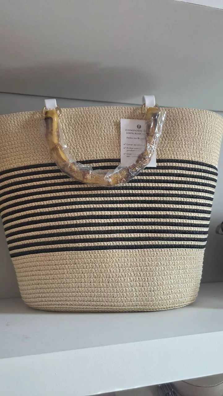 Bolsa praia com alça bambu - Foto 2