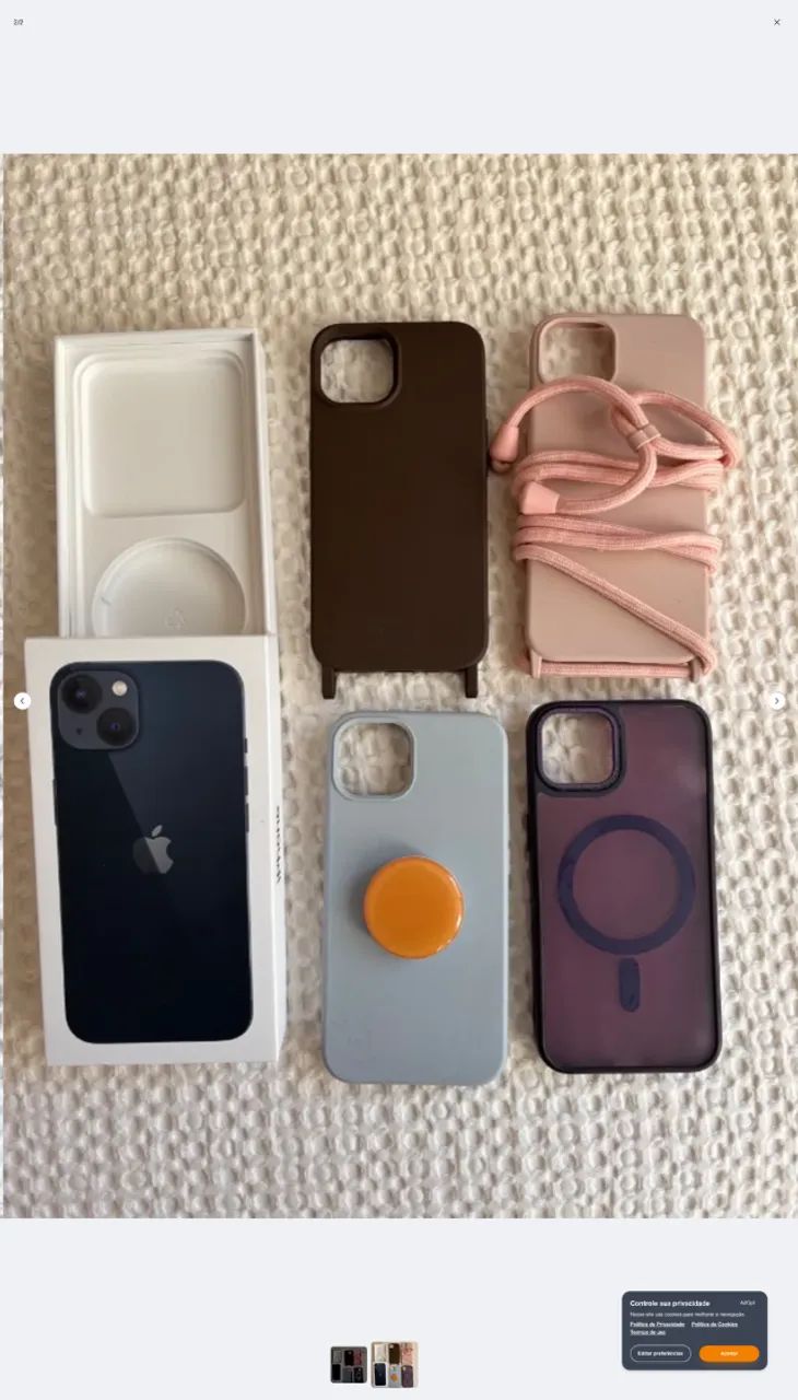 Caixa de iPhone 13 / 128 Gb / Preto (Meia-noite)