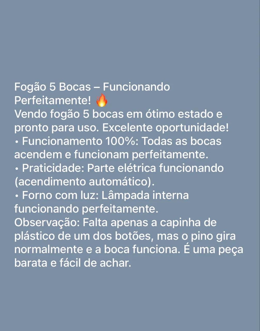 Fogão 5 Bocas - Funcionando Perfeitamente - Foto 2