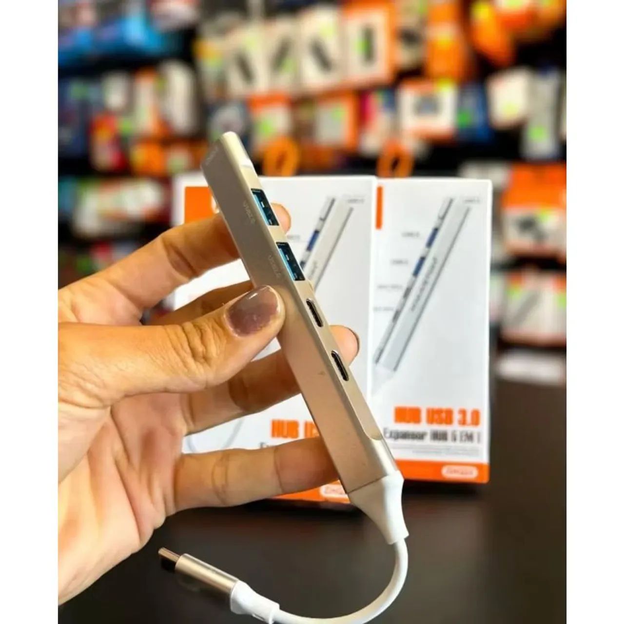 Hub USB H'Maston 5 em 1 Extensor ZQH22 - Foto 4