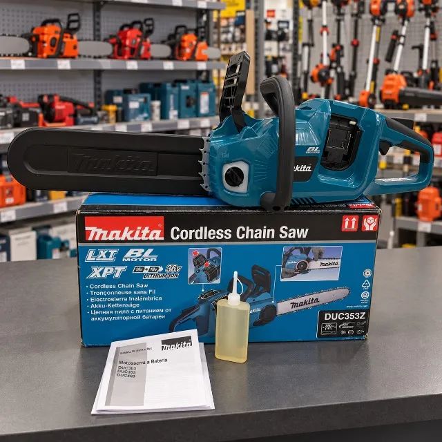 Kit Motosserra Makita DUC353Z 36V + 2 Baterias BL1850B 18V 5Ah