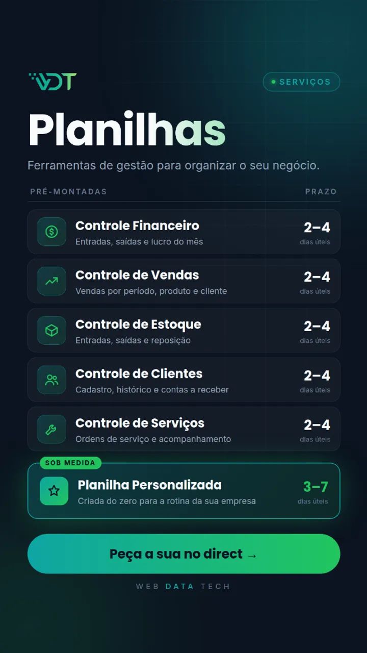 Planilhas WDT - Foto 2