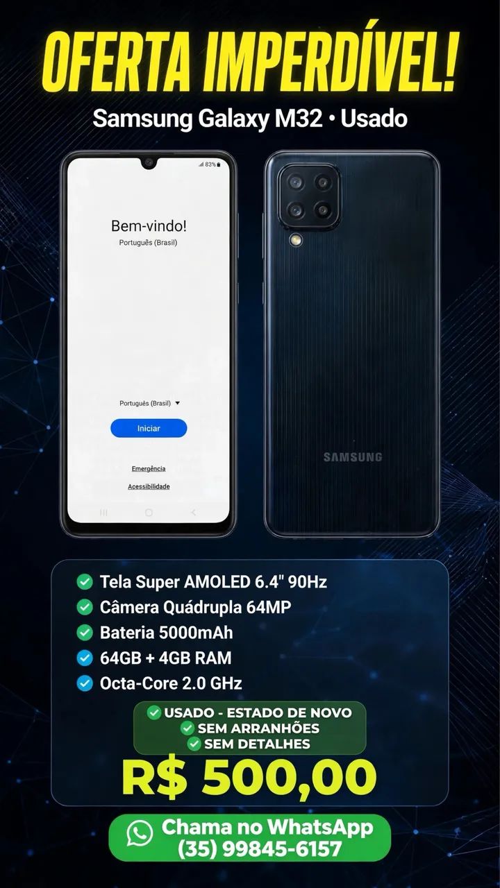 Celular Galaxy M32 semi novo - Foto 3