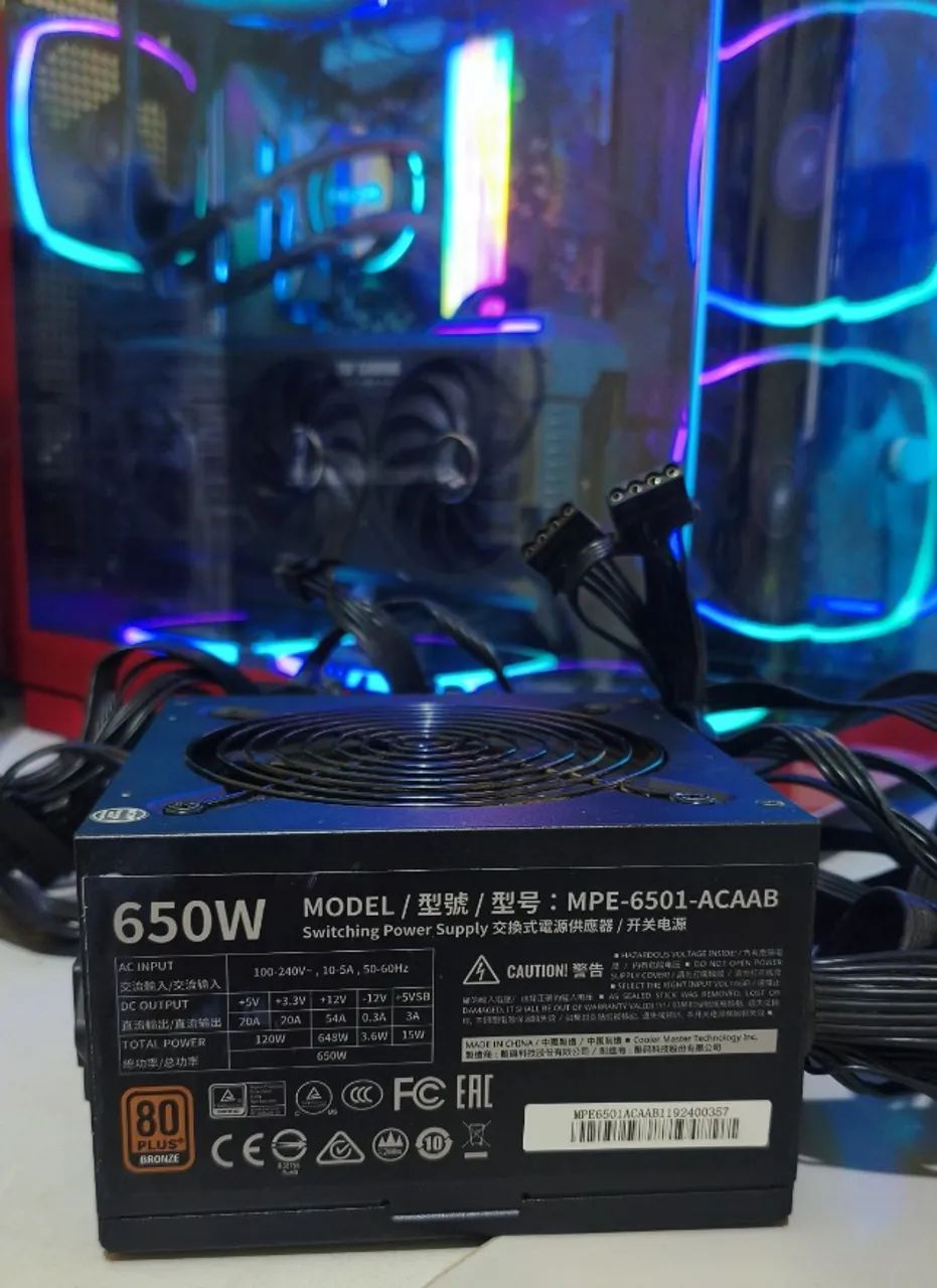Fonte 80 Plus Cooler Master MWE 650W - Foto 2