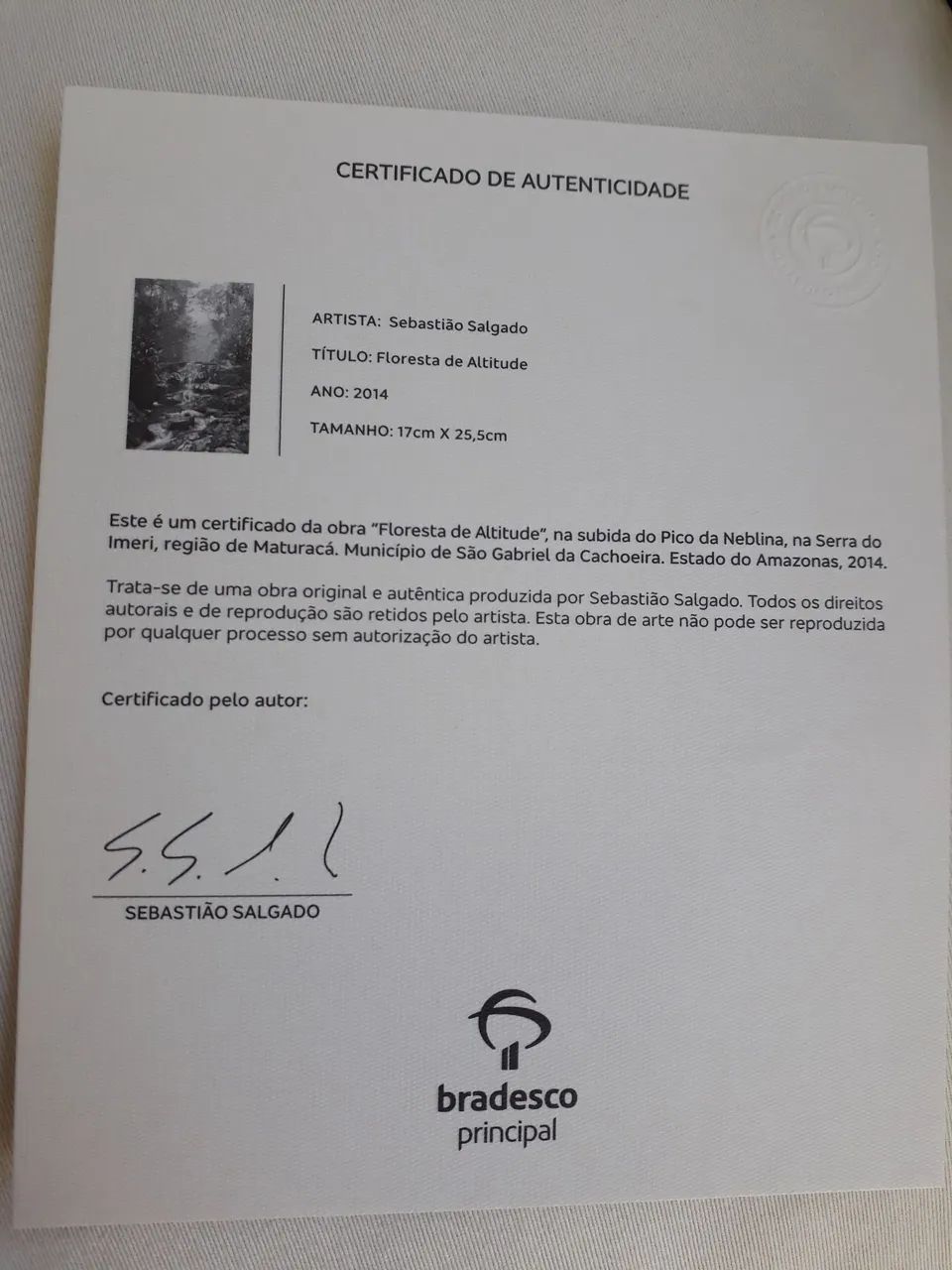Foto Sebastião Salgado Floresta de Altitude com certificado - Foto 2