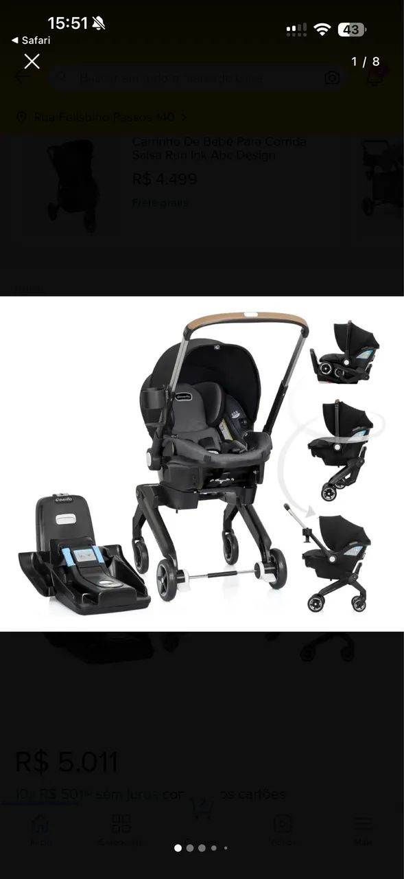 Evenflo bebê conforto  com Rodas para Transporte