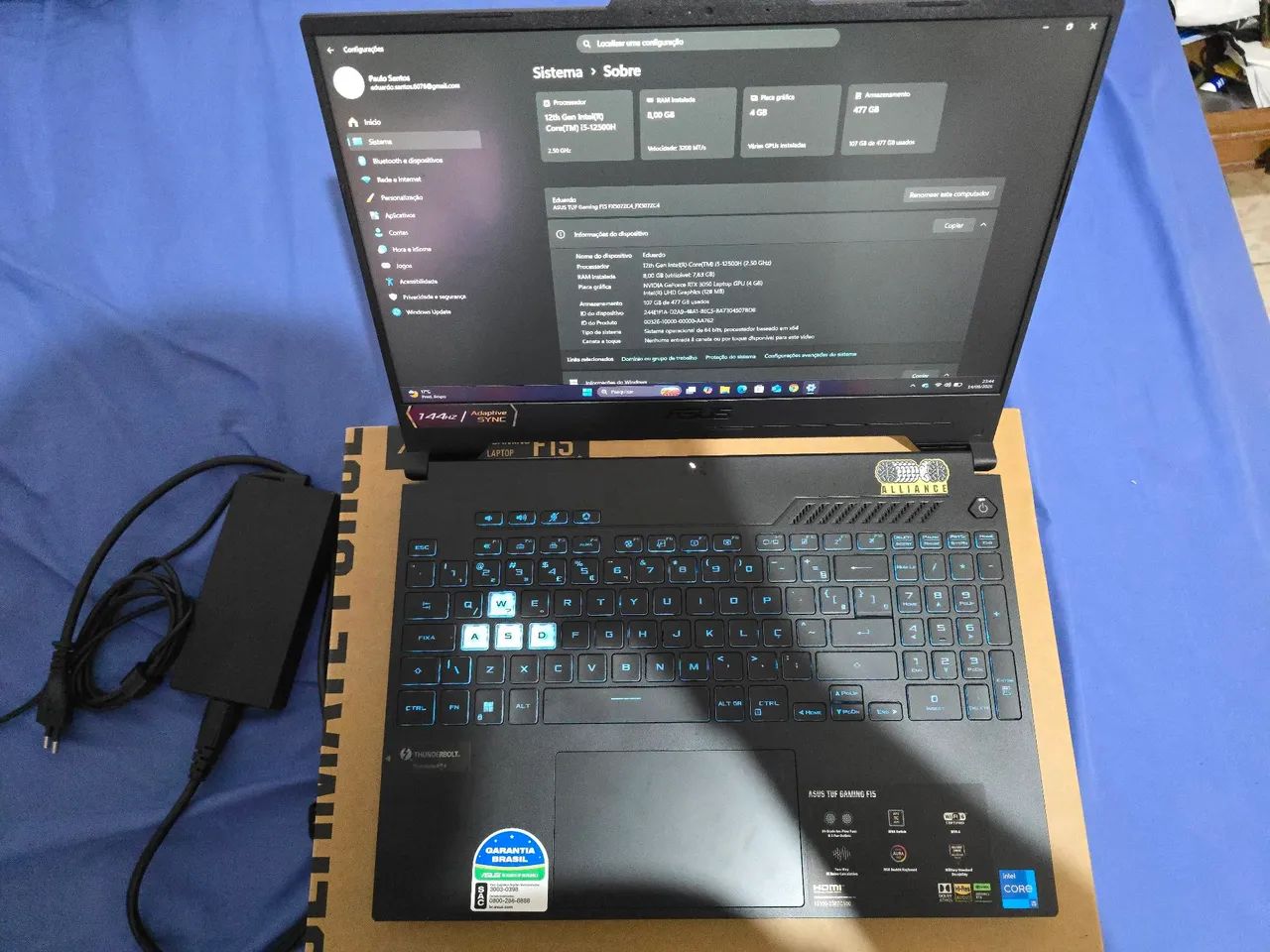 Notebook Gamer - Assus TUF Gaming F15 com RTX3050 - Foto 3