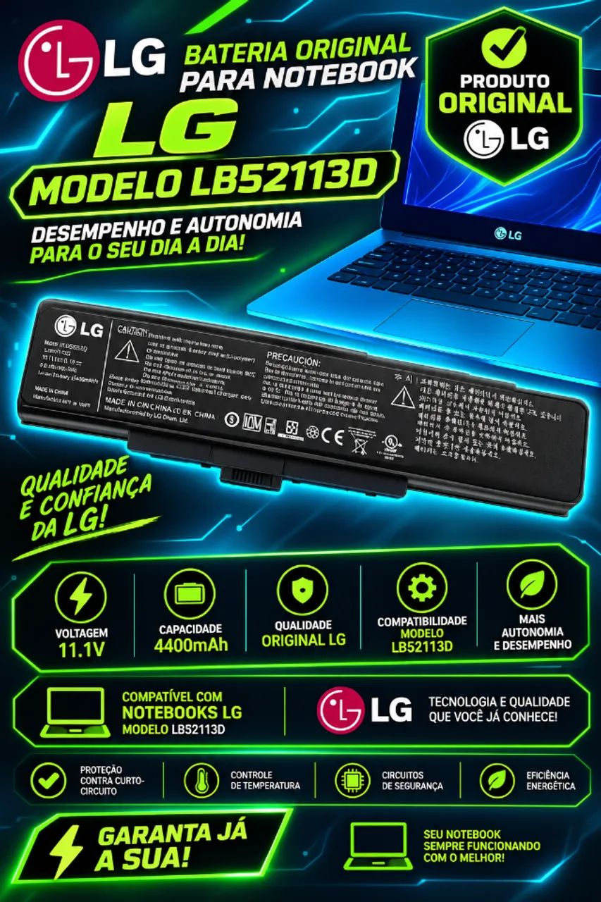 Bateria Original Para Notebook LG Modelo LB52113D