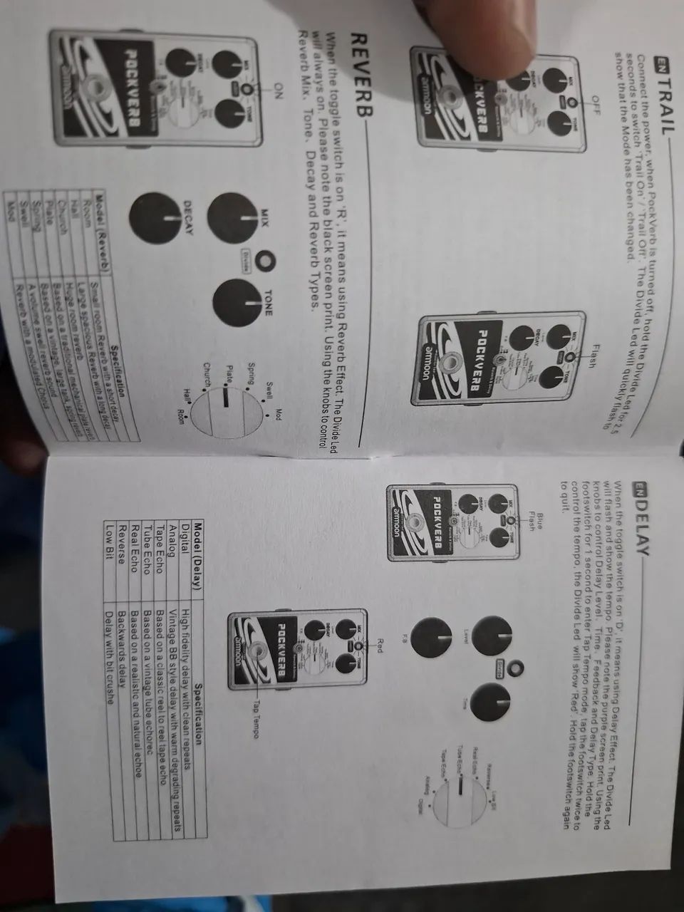 Pedal Pockverb Amon Delay e Reverb 14 tipos - Foto 5