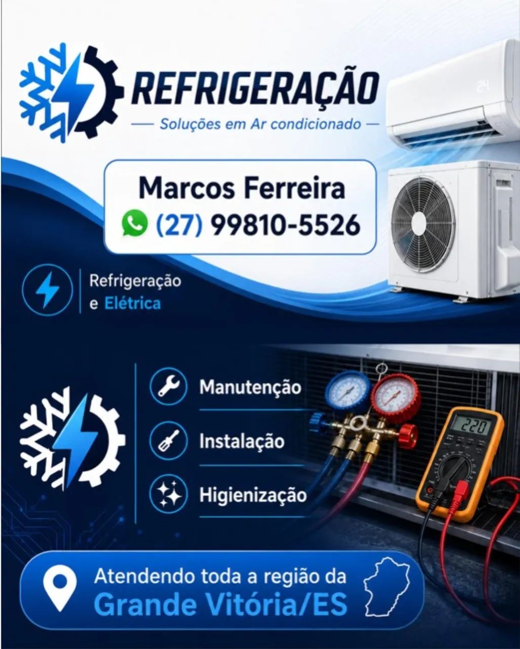 Serviço de climatização e refrigeração de ar condicionado 