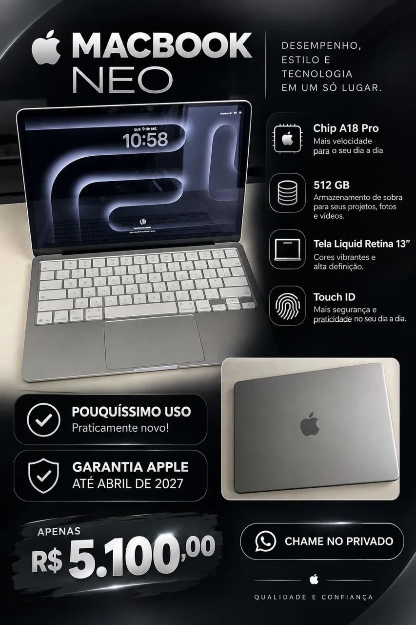 MacBook Neo 512gb com Touch ID 13? - Notebooks - Aldeota
