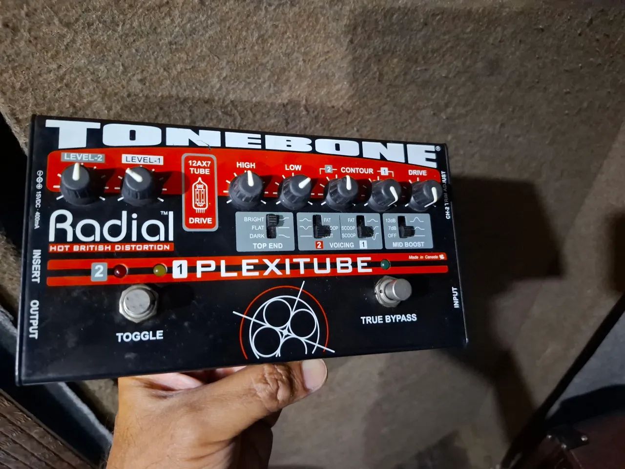 Pedal Tonebone Plexitube Radial Overdrive Valvulado e Fonte