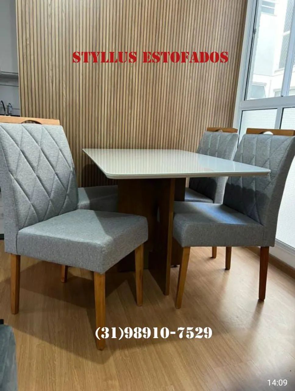 Mesa de jantar com 4 cadeiras 