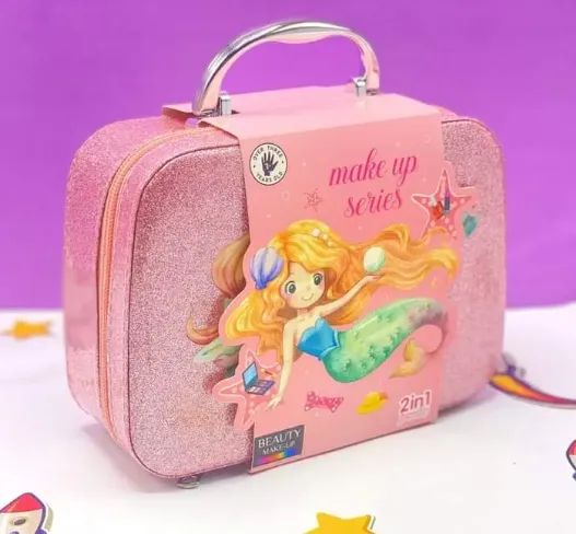 Kit Maquiagem E Unhas Make Up Series Sereia Maleta Glitter - Foto 5