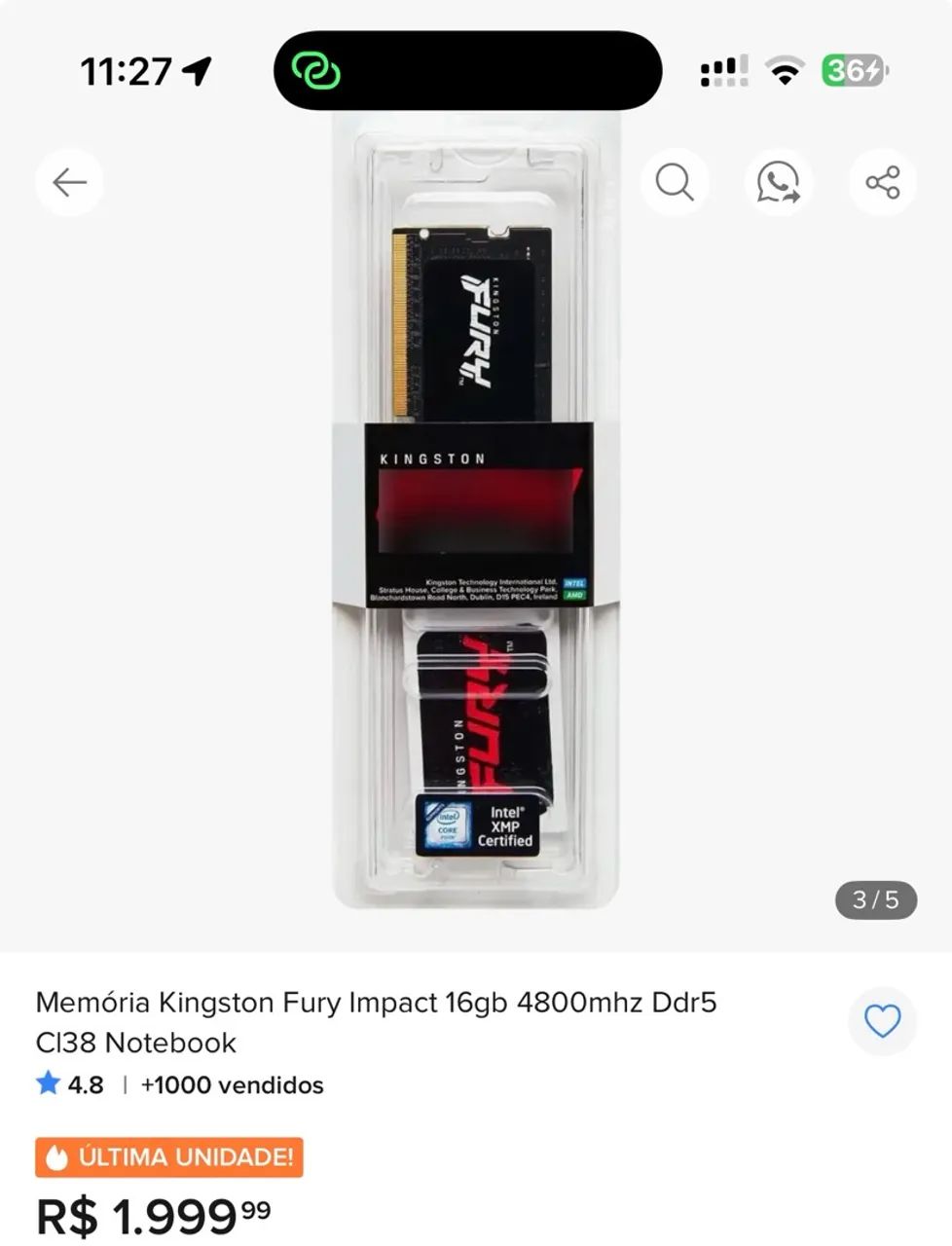 Memoria Ram DDR5 Notebook