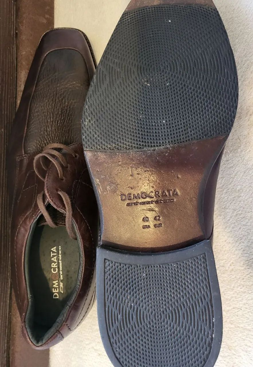 Sapato masculino couro marrom DEMOCRATA - Foto 3