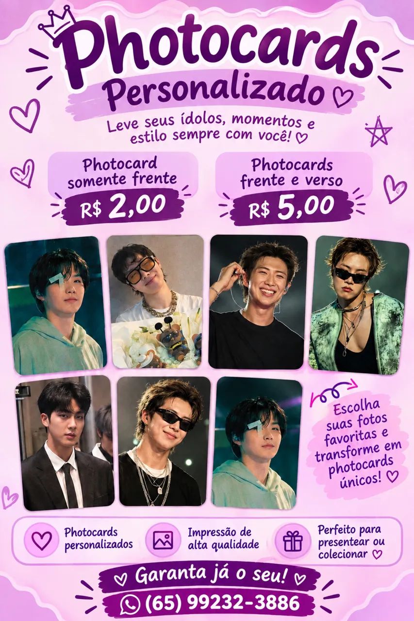 Photocards personalizado ou famade 