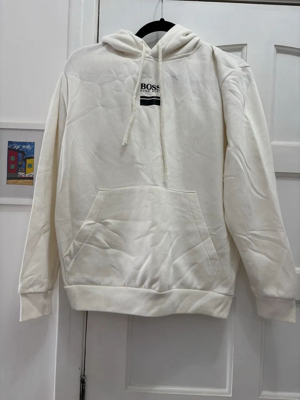 MOLETOM BRANCO HUGO BOSS