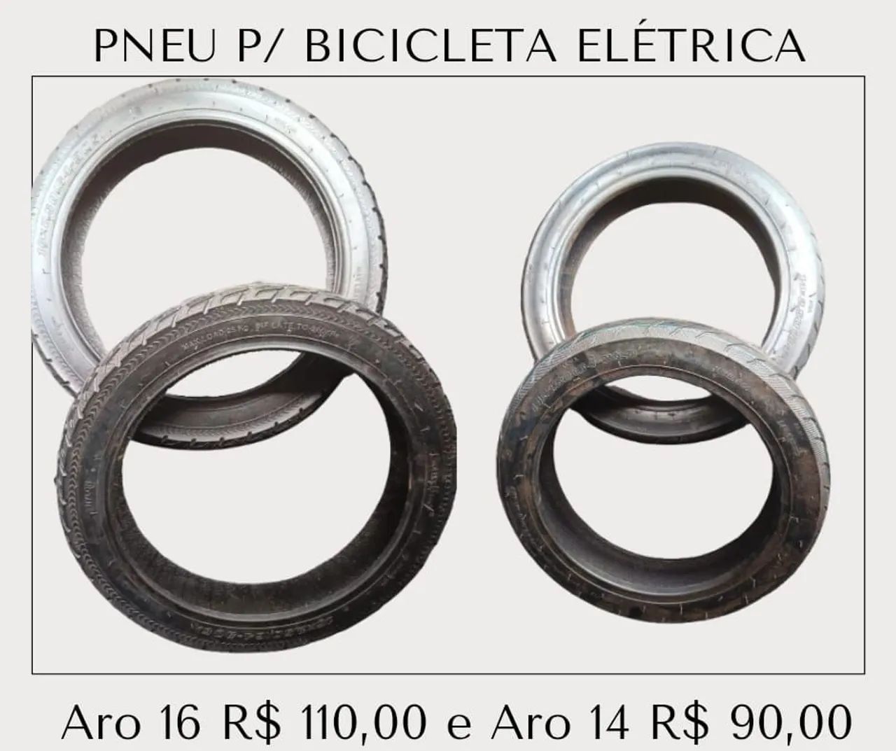 Pneus para bicicleta elétrica aro 14 e 16 