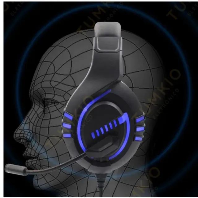Fone De Ouvido Headset Gamer Com Led Para Computador Jogos Xbox Ps4 - Foto 2