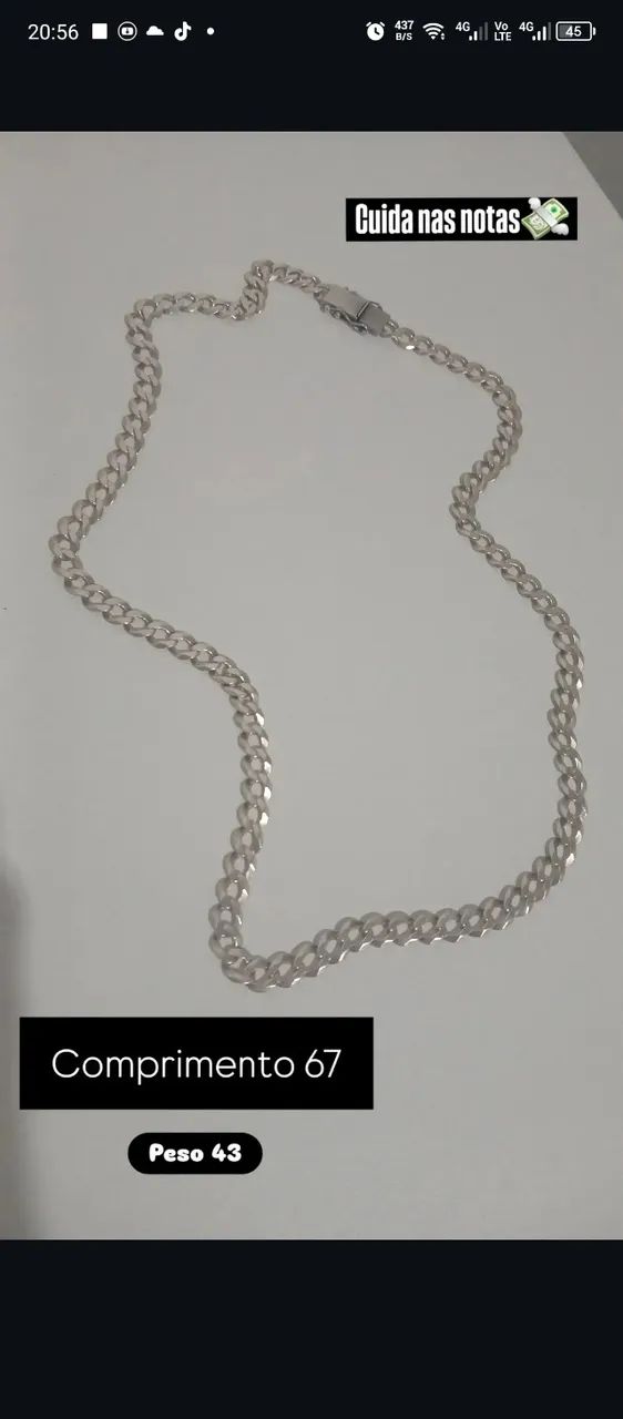 Corrente prata 950 escama