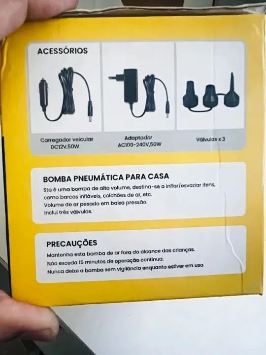 Inflador de Ar Elétrico  Bomba Pneumática Com Bicos  - Foto 2