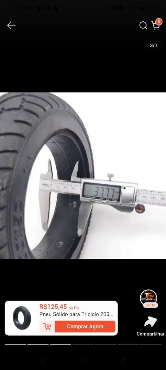 Pneu Maciço 200x50 Drift 8 Polegadas. - Foto 4