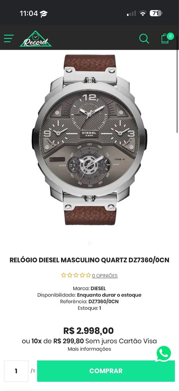 RELÓGIO DIESEL QUARTZ DZ 7360/0cn - Foto 4