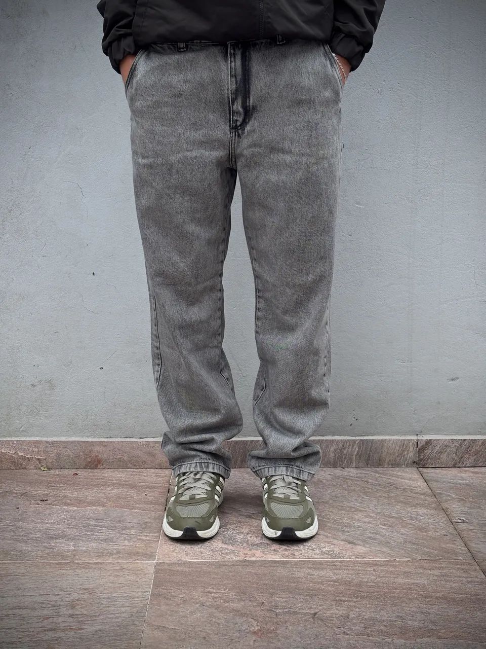 Calça Jeans Baggy GT - Cinza Escuro 