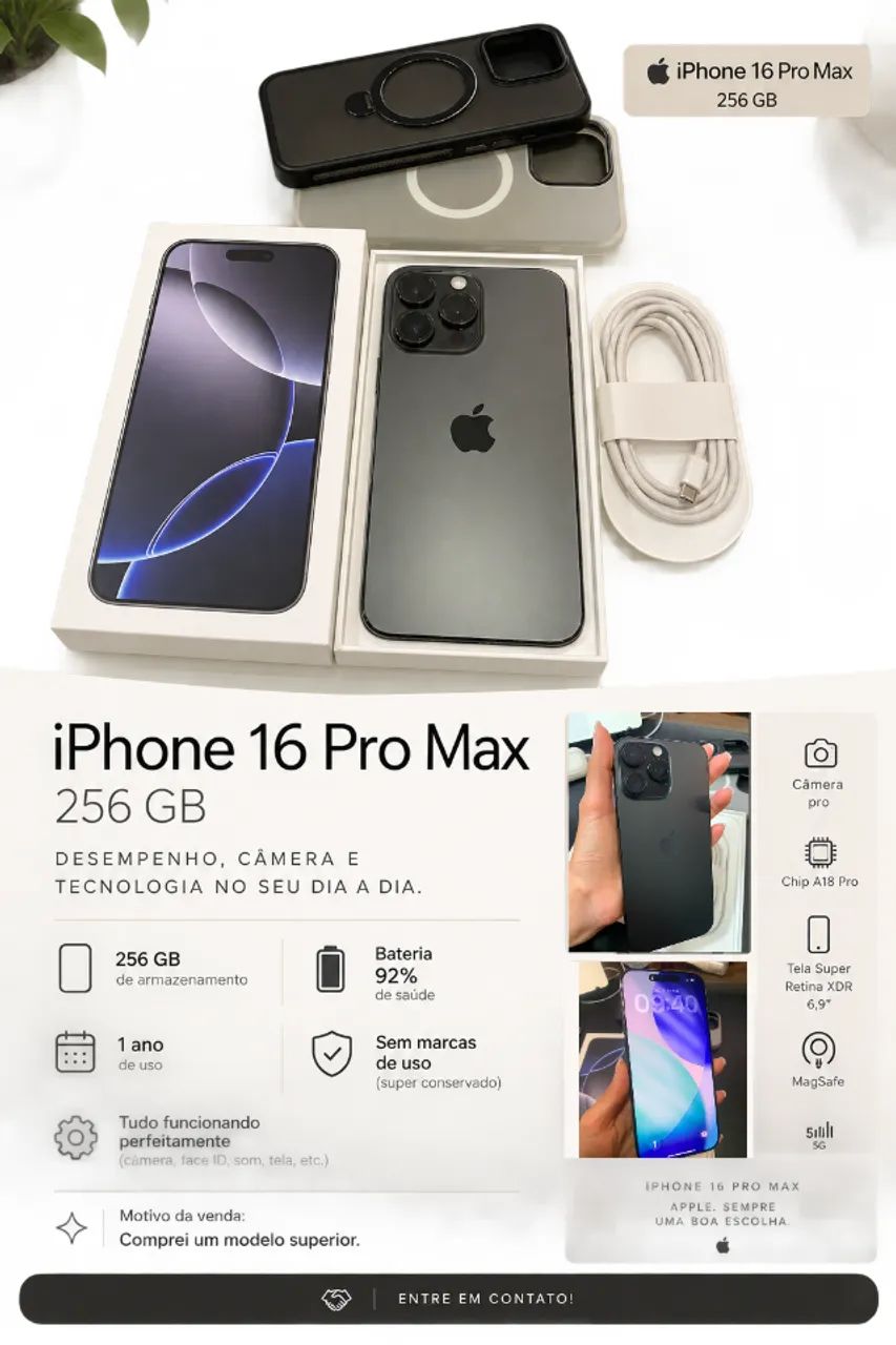 iPhone 16 Pro Max 256 GB ? Impecável | Unica Dona
