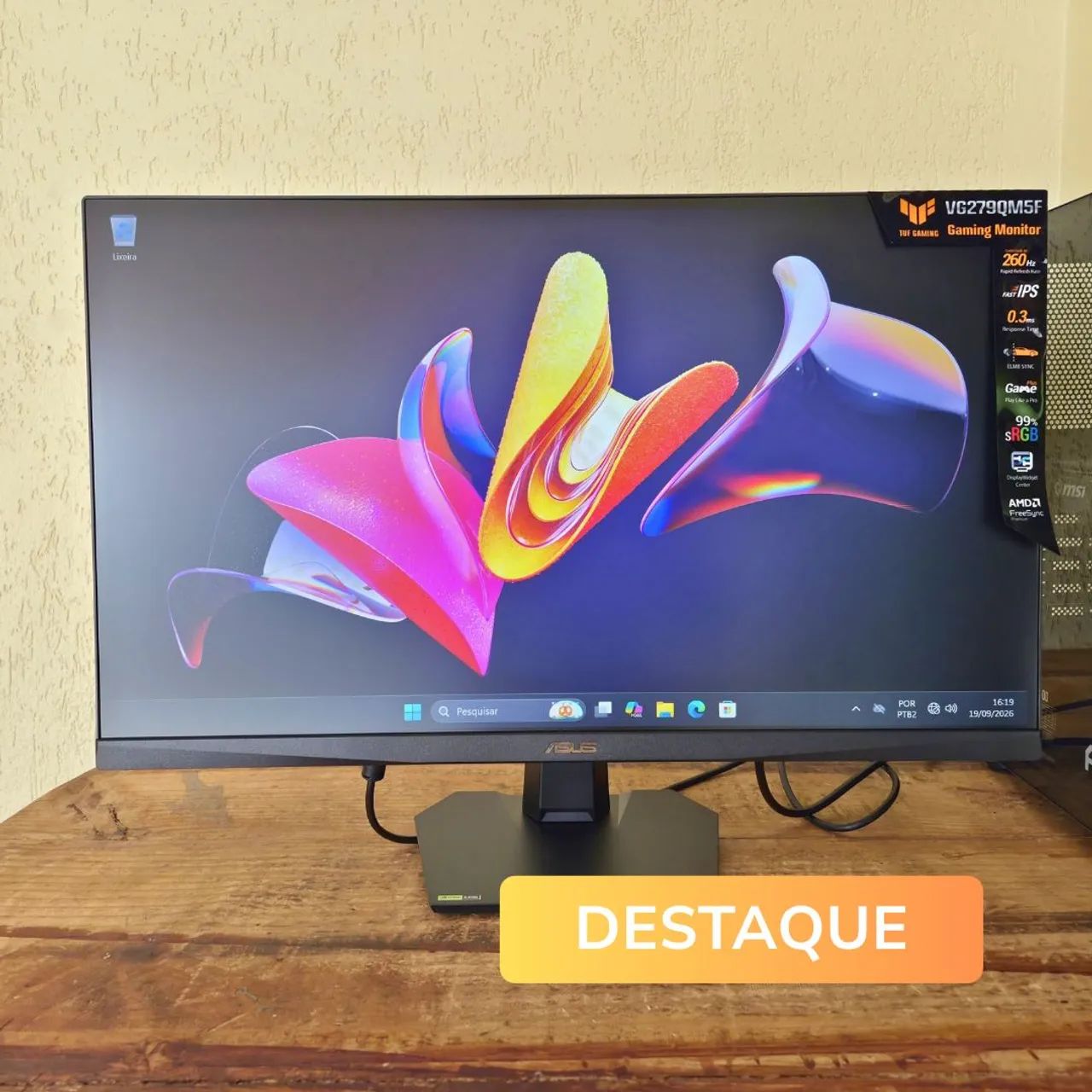 Monitor Gamer ASUS TUF 27 Polegadas 260Hz Fast IPS 0.3ms com Nota Fiscal e Garantia