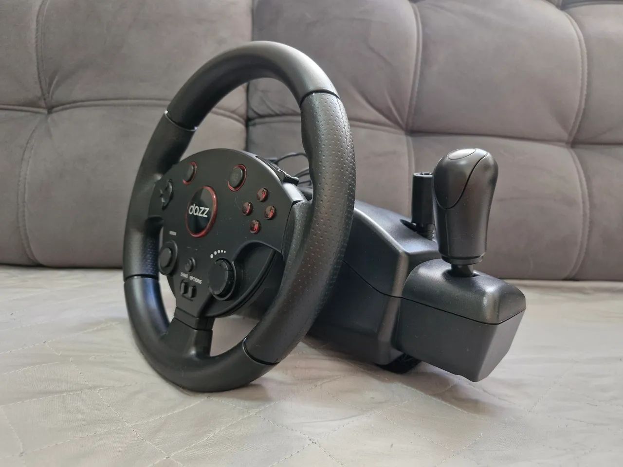 Volante e Pedal force driving XboxOne ps3/ps4 e Pc. Preto Dazz - Foto 2