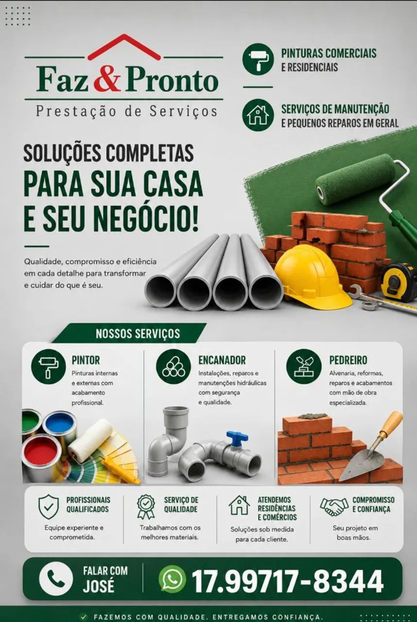 Serviços e manutenção em geral .