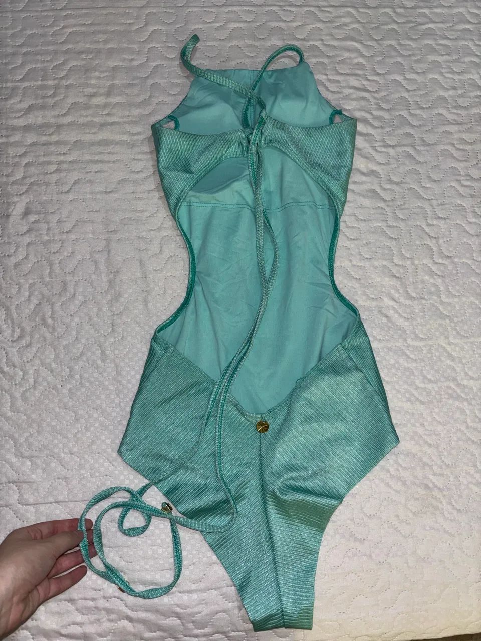 Body Verde-Água Feminino - Foto 2