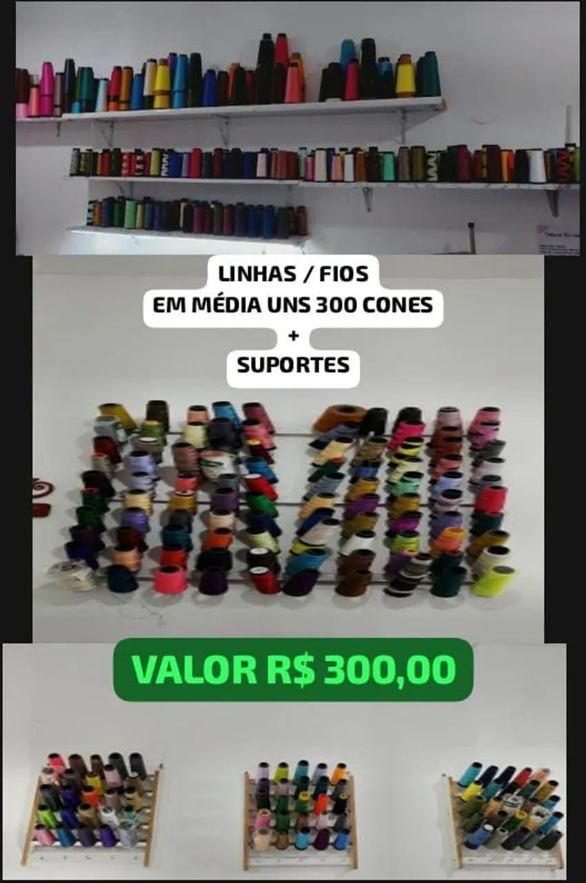 CONES DE LINHAS E FIOS DE COSTURA 