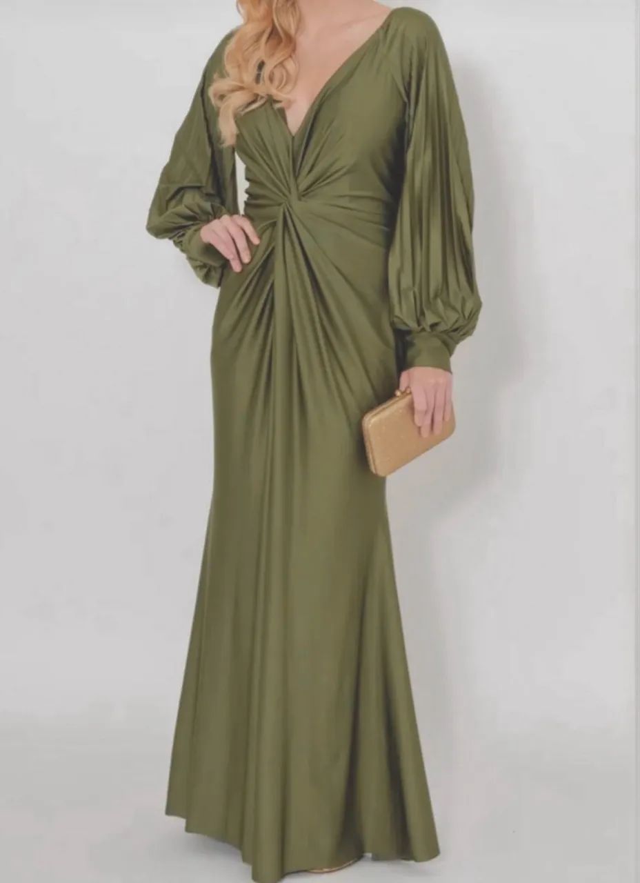 Vestido de festa Verde Oliva - Foto 2