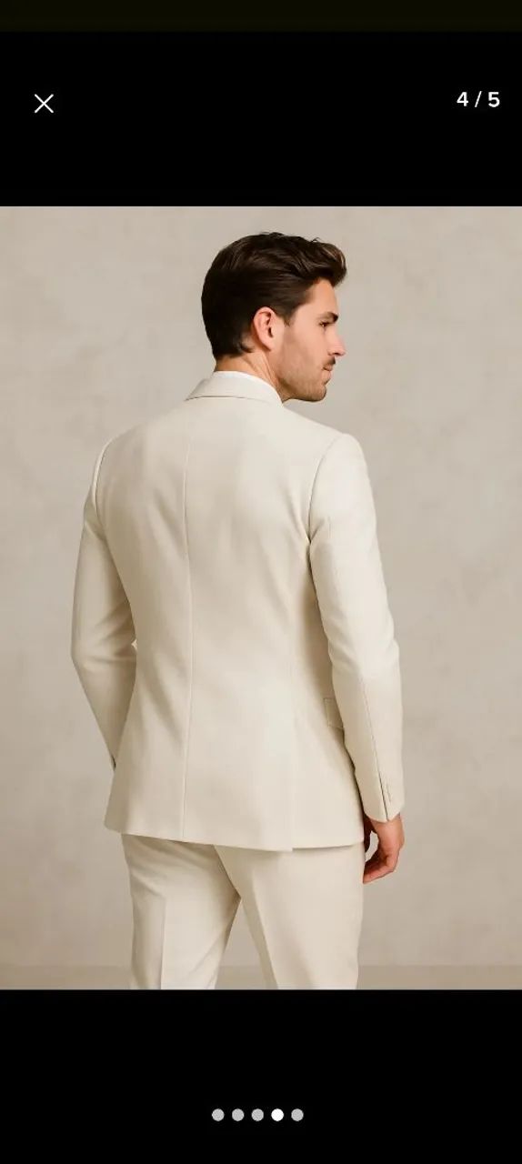 Terno Masculino Slim Bege - Calça - Foto 3