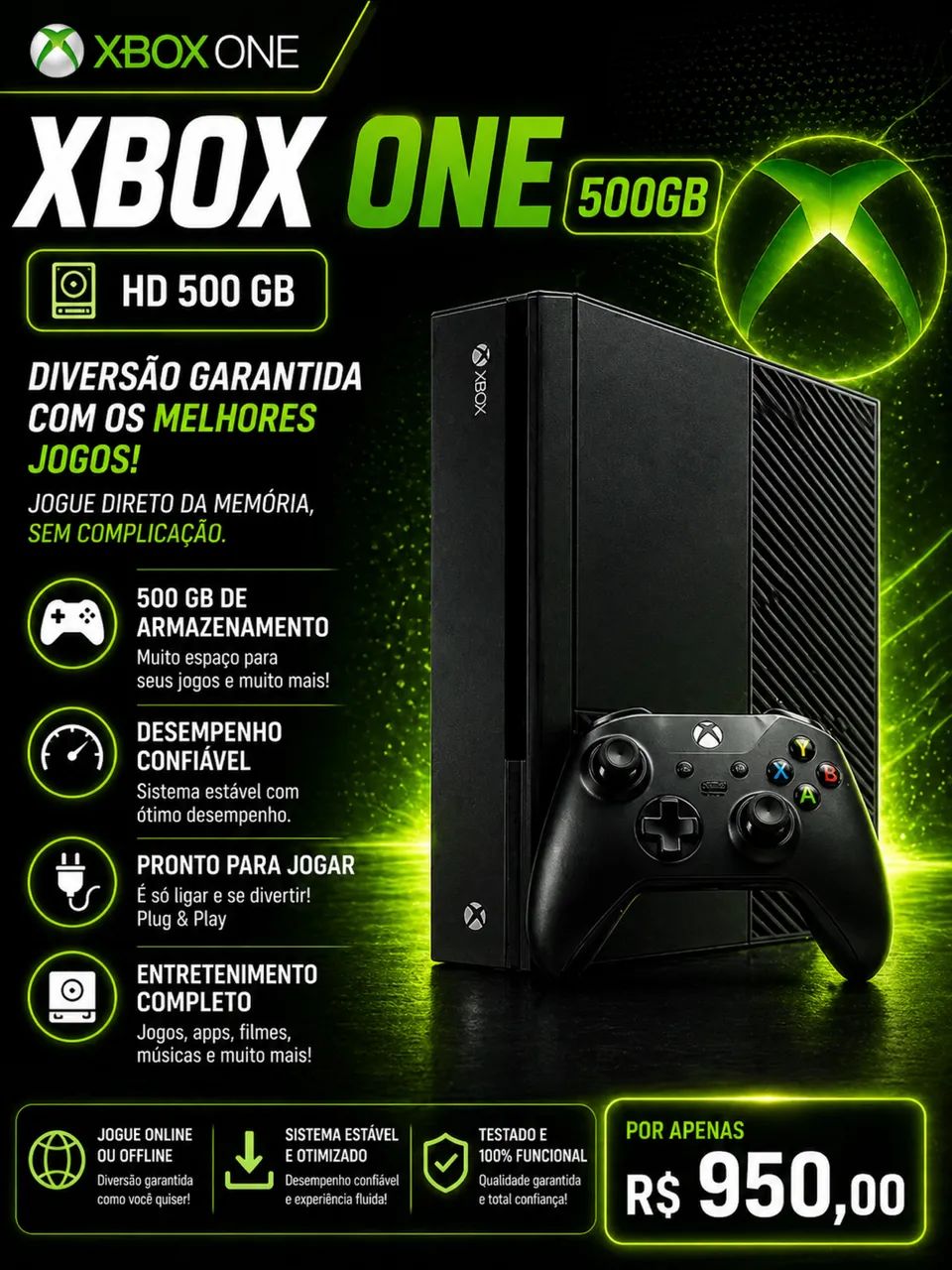 Xbox One 500GB - Consoles de Vídeo Game - Campos de São José, São