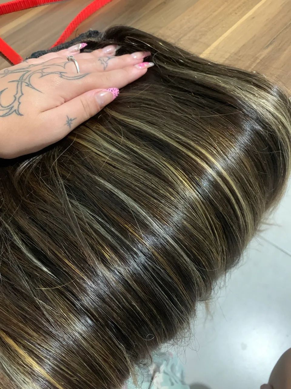 mega hair cabelo humano morena iluminada 