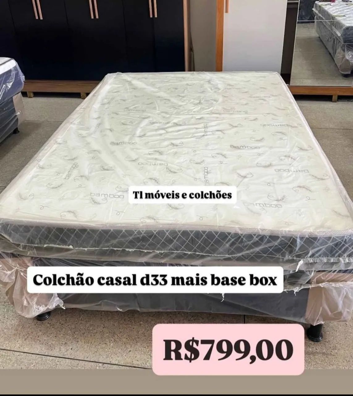 Colchão d33 casal mais base box 