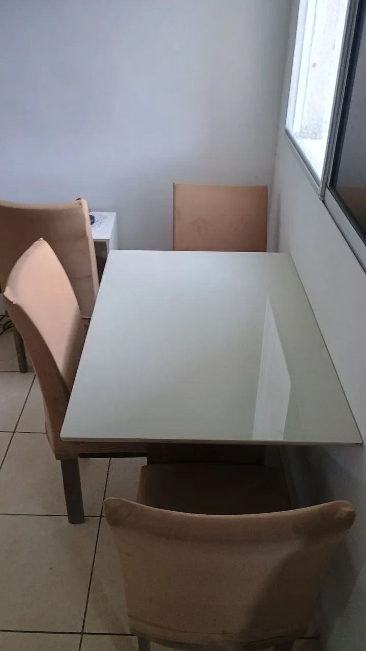 Mesa de jantar 4 lugares tampo de vidro  - Foto 2